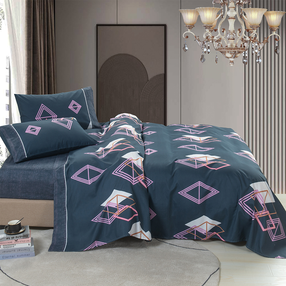 99,99% Polyester Twill Dispers Disperse Printed 4 PCS Bed Lety Set